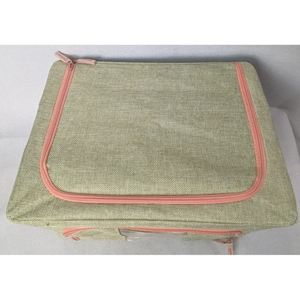 Storage Bin Organizer Medium Sage Green Excellent Collapsible Window